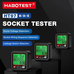 HT97 Socket Tester Pro Spanningstest LCD Digitale stopcontact Detecteer US/UK/EU Plug Ground Zero Line Plug Polariteit Fasecontrole