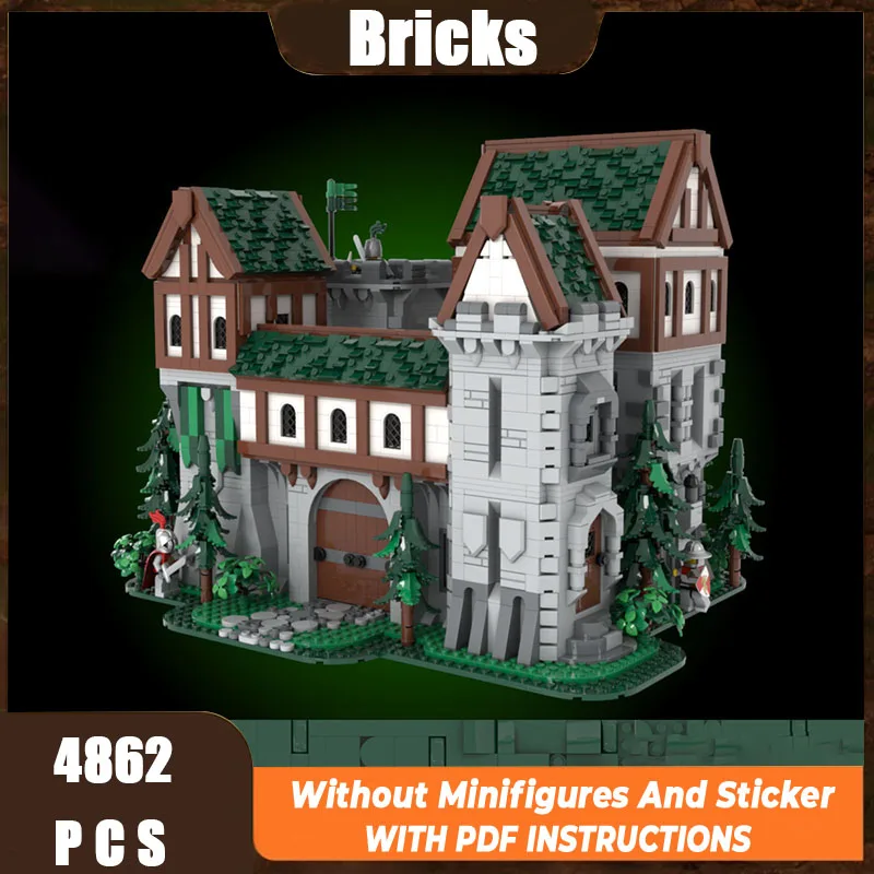 

Изысканный новый продукт MOC, строительные блоки, модель средневековой архитектуры, рыцарь, замок, технология, модульная детская игрушка, набор «сделай сам»