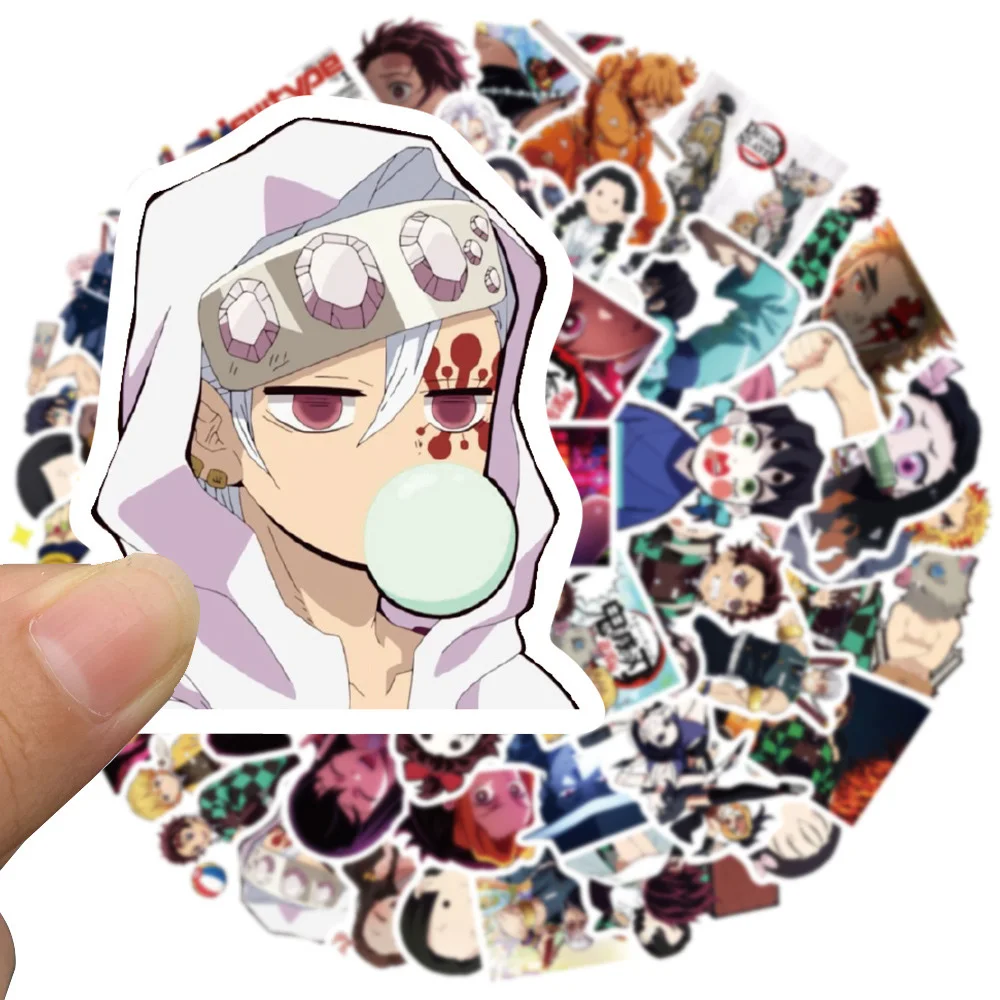 10/30/50Pcs Anime Demon Slayer Cartoon Stickers for Luggage Laptop Guitar Waterproof Sticker Gaffiti Sticker Toys