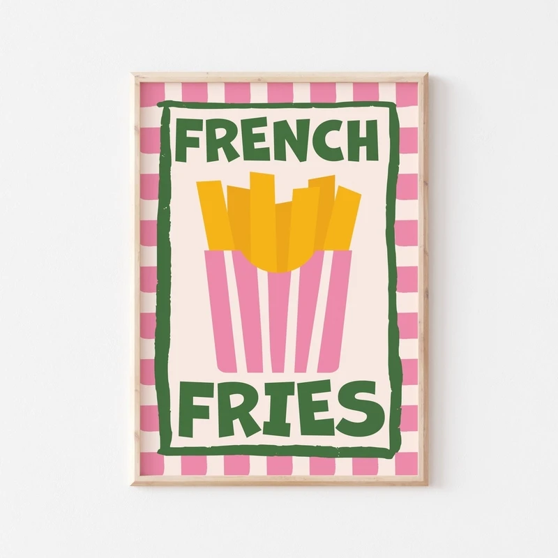 NONE Farbe Lebensmittel Kunst Zitat Poster Pasta Club Leinwand Malerei Wand Drucke Französisch Frites Küche Bilder für Wohnzimmer Café Hause Dekoration 9