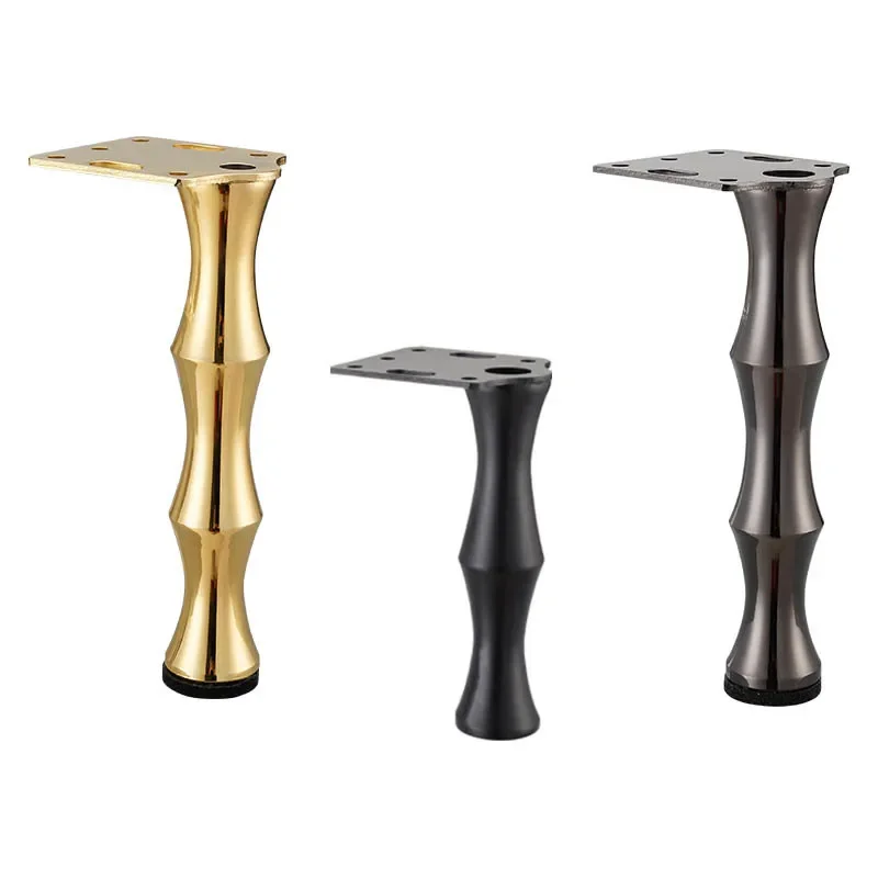 4Pcs 16/19cm Metal Furniture Legs Light Luxury Sofa Legs Bamboo Feet Bedside Table Legs Furniture Legs Home DIY Sofa Leg