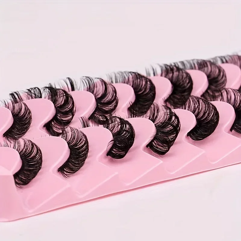 10 คู่ขนตา D Curl รัสเซียขนตา 3D Mink Eyelashes Reusable Fluffy รัสเซีย Strip Lashes ขนตา