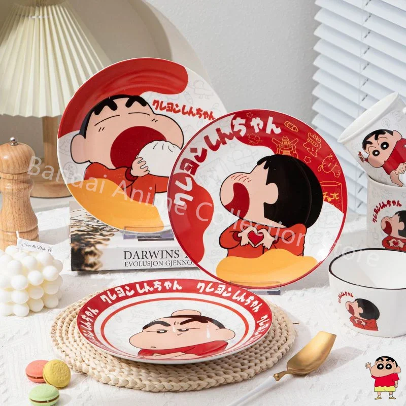 Crayon Shin-chan Spinning Elephant Tableware Mug Kawaii Plate Bowl Ceramics Coffee Cup Water Cup Creativity Girl Birthday Gifts