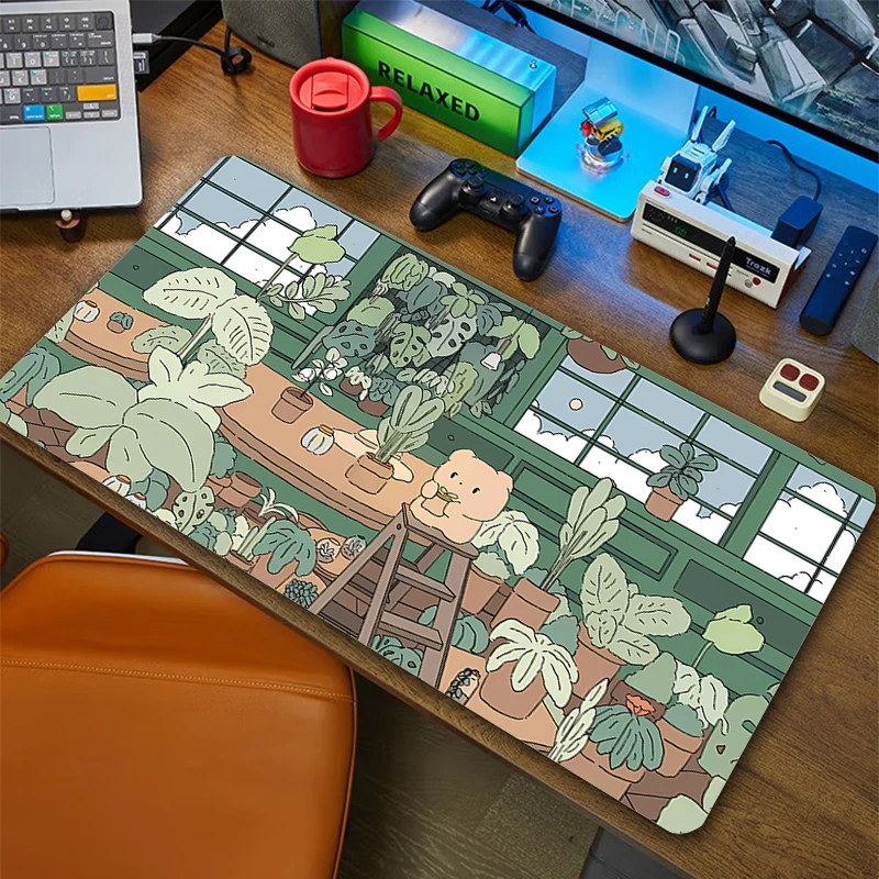 

Cute Plant Grass Mouse Pad Large XXL Kawaii Mouse Mat Game Desk Mats Rubber Mousepad Keyboard Compute Laptop Notebook Carpet