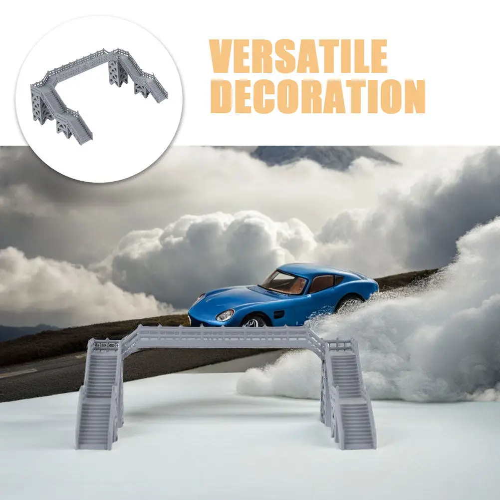 2Pcs DIY Mini Footbridge 1:87 Scale Plastic Bridge Building Kit for Railway Scenery Sand Table Home Office Decor Train Layout