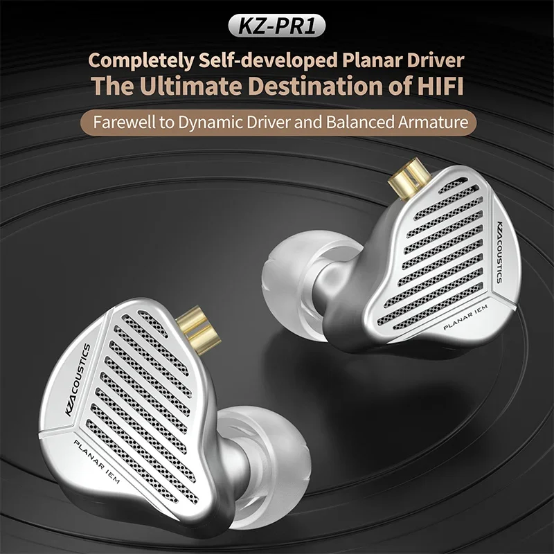 KZ PR1 Dual Cavity Planar Driver 13.2MM Drive Unit Headphones Music Headphones HiFi Bass Monitor Earbuds Sport Headset PR2 ZVX