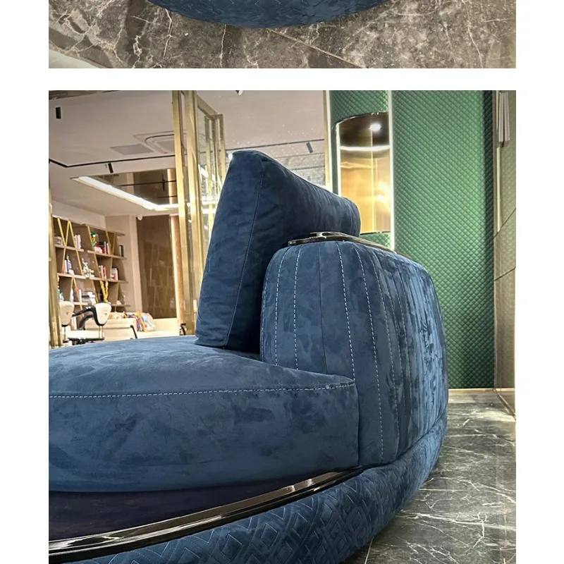 Leather sofa Italian light luxury villa mansion fabric living room furniture