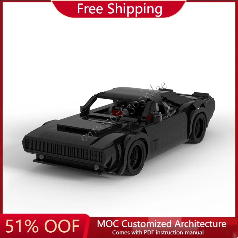 NIEUWE 1946 Stuk Moc Aanpassen Technische Racing Zwarte Supercar Model Bouwstenen Snelheid Voertuig Bakstenen Montage Speelgoed Volwassen Gift