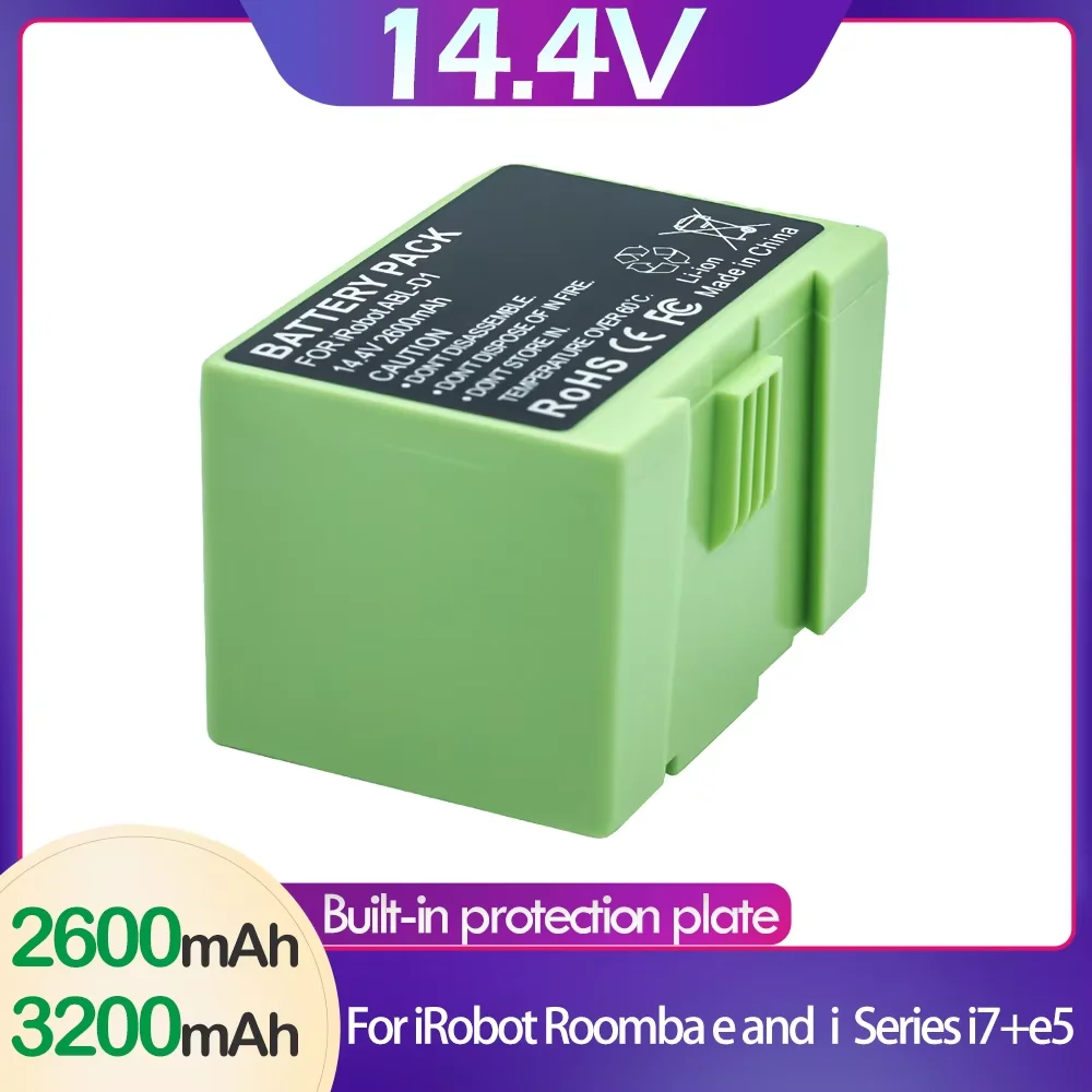 

2600/3200mAh 14.4V i7 Battery Replacement for iRobot Roomba e and i Series i7+ e5 7150 i3 3150 i3+ 3550 i4 4150 i4 Spare Parts