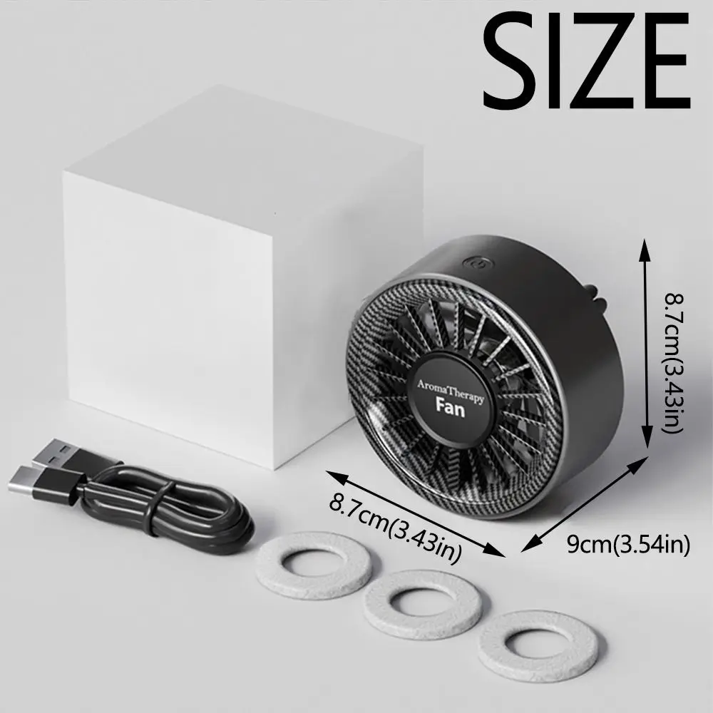 3 IN 1 Car Atmosphere Fan USB 3 Speeds Adjustable Car Air Freshener Stereoscopic Rotation with Clip Car Diffuser Fan Automobile