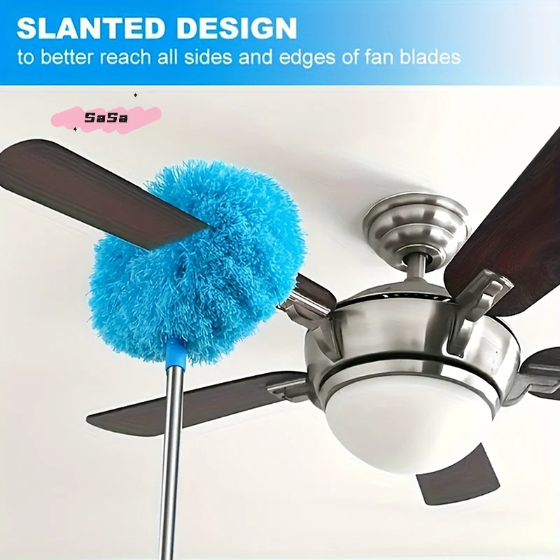 1 Stück Langstieliger Mikrofaser-Deckenventilator-Staubwedel - Wiederverwendbare Staubabsorbierende Reinigungsbürste für Müheloses Reinigen zu Hause