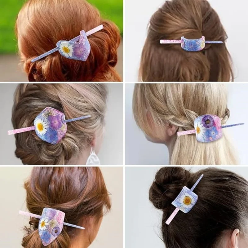 DIY horquilla cristal resina epoxi molde horquilla accesorios para el cabello espejo molde de silicona