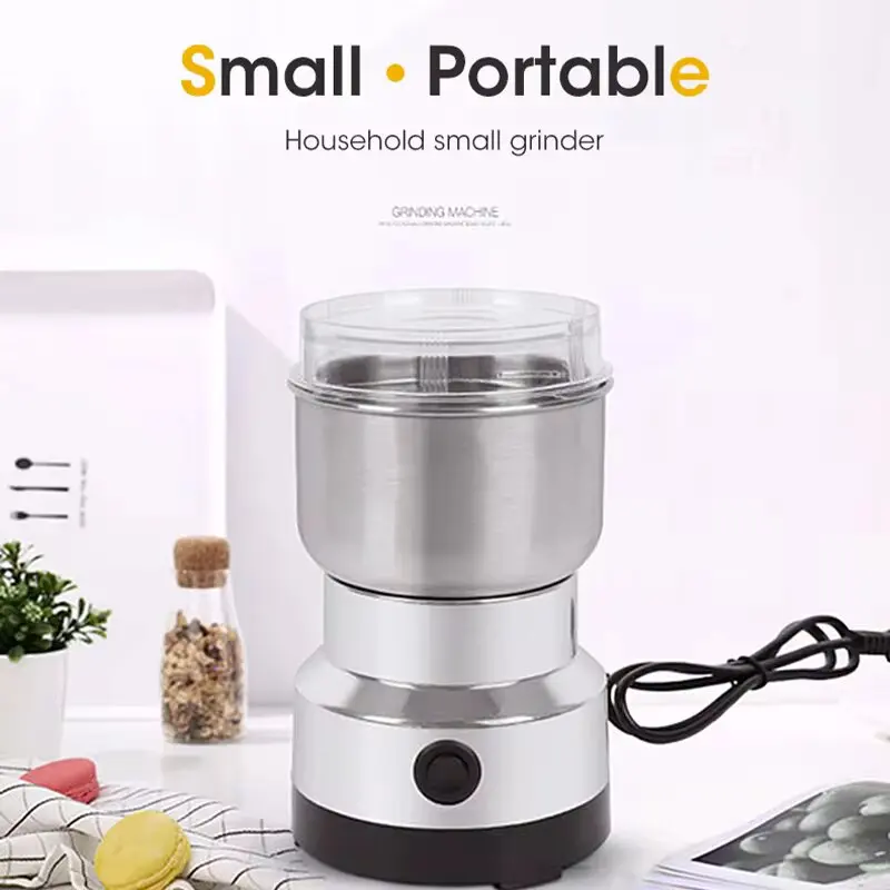 2024Mini Electric Grinder Household 300ml Ultrafine Baby Food Pulverizer Coffee Grinder Spice Pepper Grinder Grain Mill 4 Blades