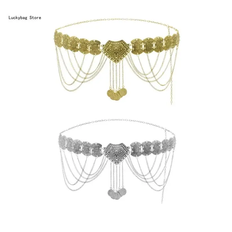 

Fringed Chain Belt for Women Hollowed Waist Chain Ethnic Decorative Dress Belt Party Waist Decors Body Jewelry