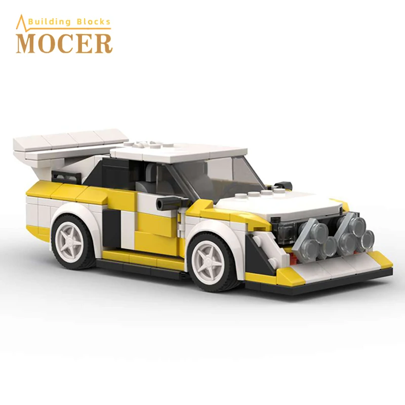 MOCER Technical Car For 76897 Audied Quattros S1 E2 Speed Champions Rally Hatchback Set Building Blocks Toys For Children Gift