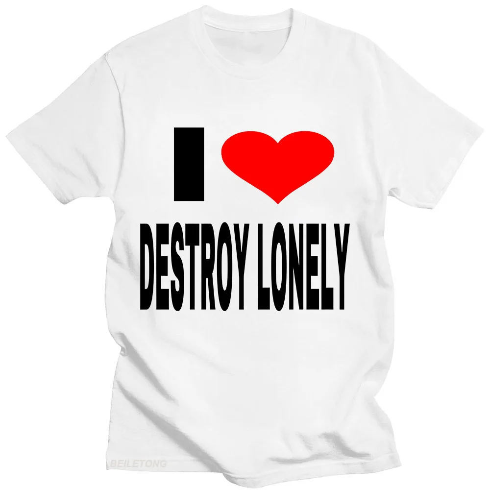 LOVE Lonely Destroy T-shirt Short Sleeve Gothic High Quality Tee-shirt Funko Pop Hip Hop O-neck Tshirt Sudaderas Harajuku Tops