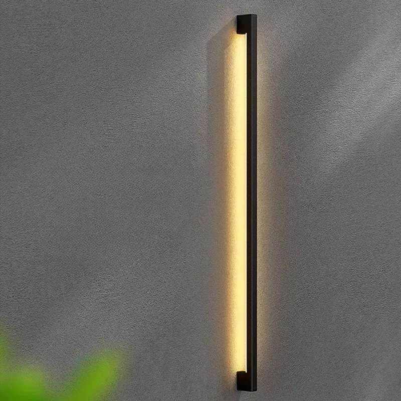 

Modern Extremely Narrow Black Long Strip Wall Lamp Corridor Bedroom Bedside Living Room Decoration Bar Shape Lighting Fixtures