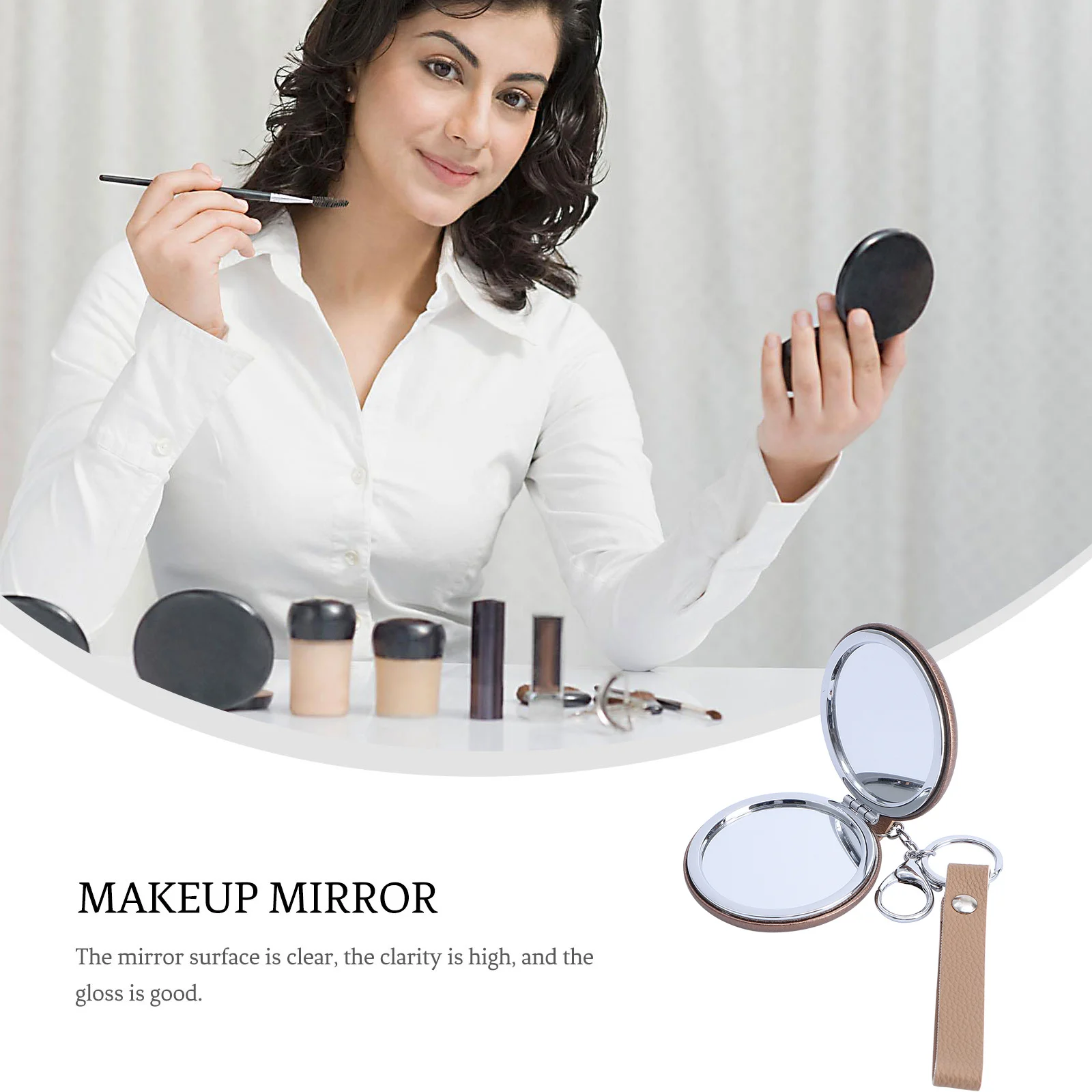 

Portable Mirror Hand Held Mirrors with Handle Foldable Small Mini Compact Makeup