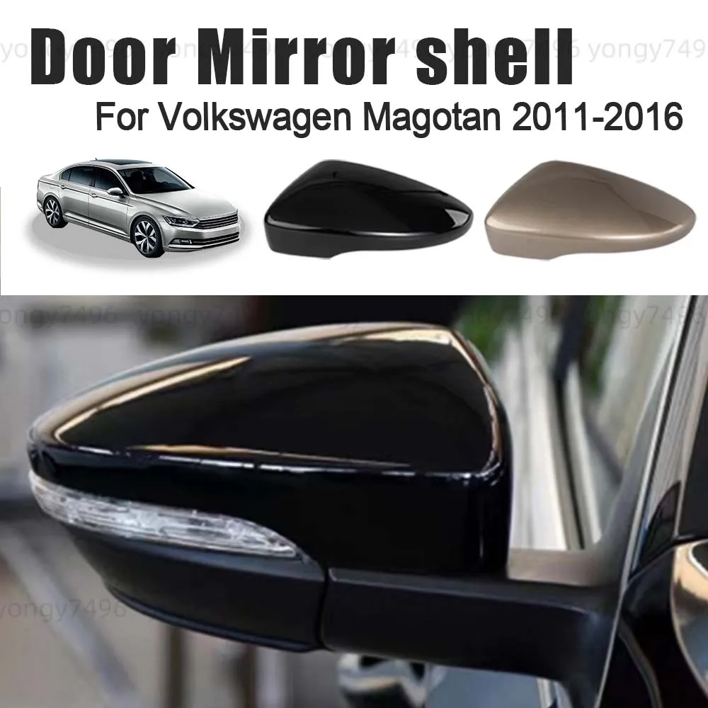 

Protective Cover Replace Picture Frame Lens Titanium Gold Color Black White Door Mirror Shell For Volkswagen Magotan 2011-2016