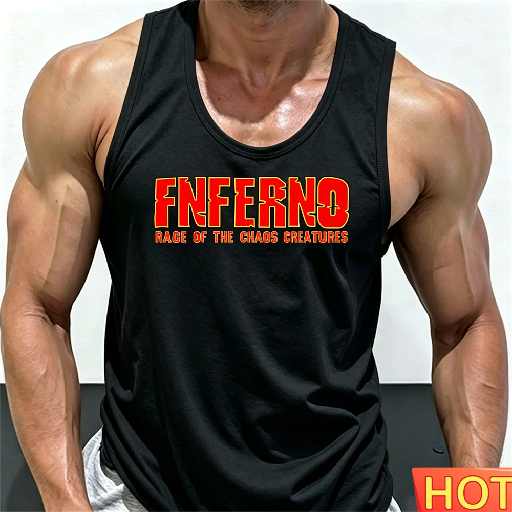 Summer Anime men's fitness vest Shoulder Gym T-shirt Breathable Round neck Sports men's t-shirts and tank top Men's Running vest
