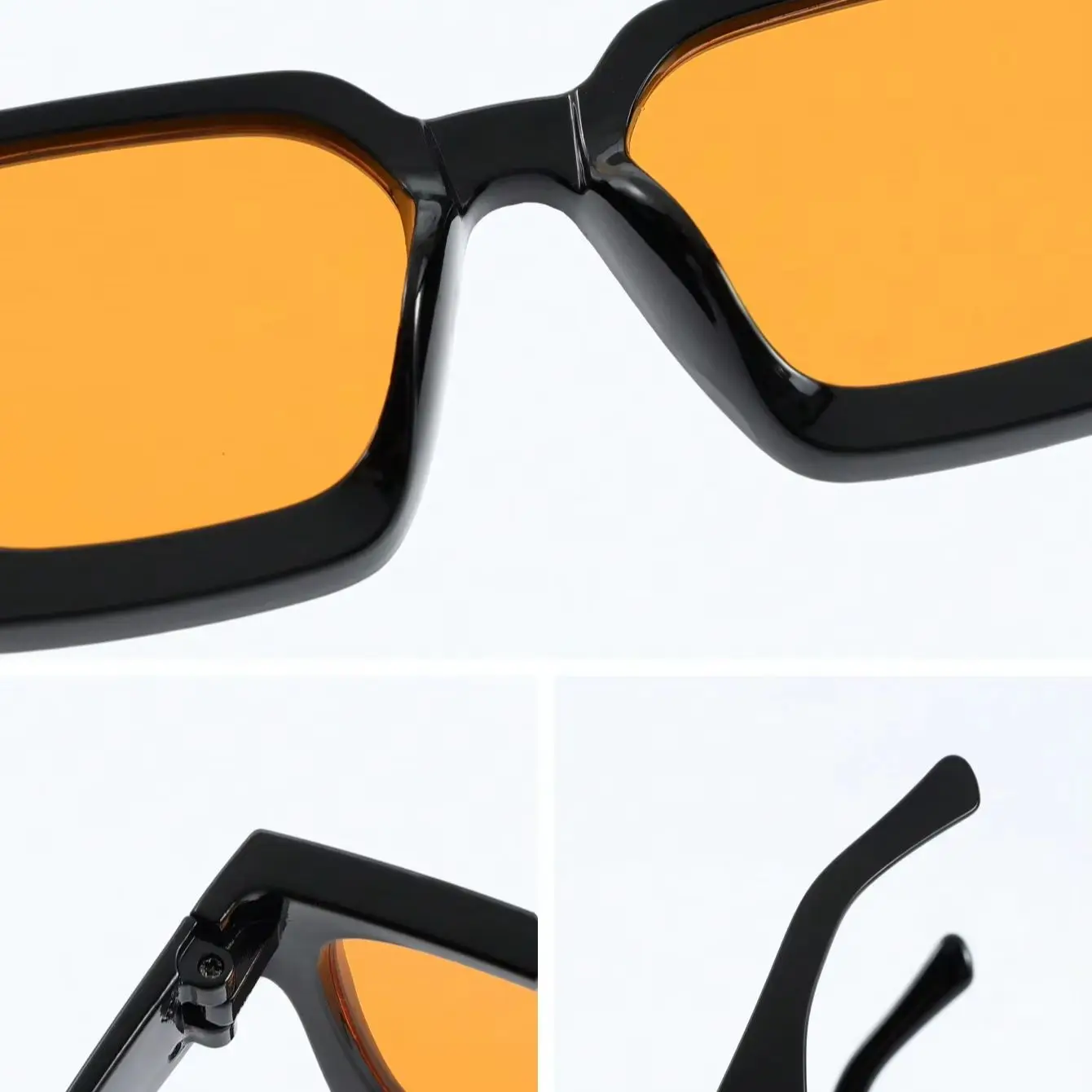 2PCS Plastic Fashion Rectangular Frame Women Sunglasses For Daily Life Men Eyewear Rave Party Daily Life  Accessories. image 4