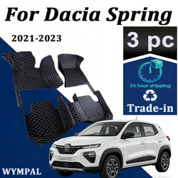 Car Floor Mats For Dacia Spring Electric Renault City K-ZE Renault Kwid E-Tech Electric 2021~2023 Waterproof Pad Car Accessories