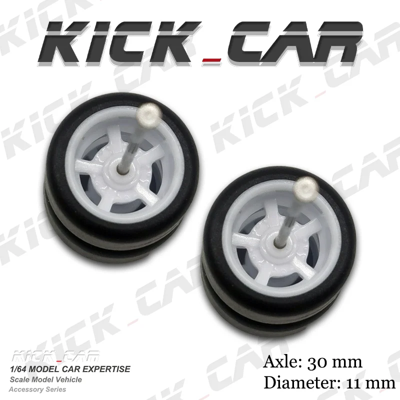 1/64 Model Car Wheels with Rubber Tyres 1Set Modified Parts For Sports Vehicle Toy Cars Hotwheels Tomica MiniGT