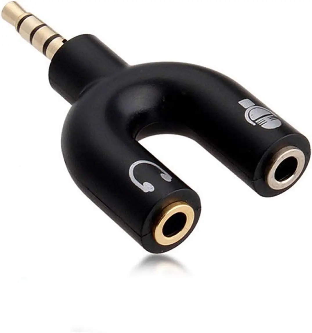 DANJU 2-pack 3.5mm Headphone Mic Splitter Adapter U-shaped Stereo 3.5mm 1 To 2 Audio Splitter Adapter， Computers, MP3, Tablet