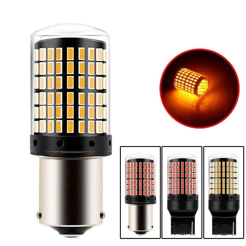 

1PC Car Light BA15S 1156 12V P21W LED T20 7440 W21W W21/5W 1157 BAY15D Led Bulbs 144smd Canbus Lamp for Car Turn Signal Light