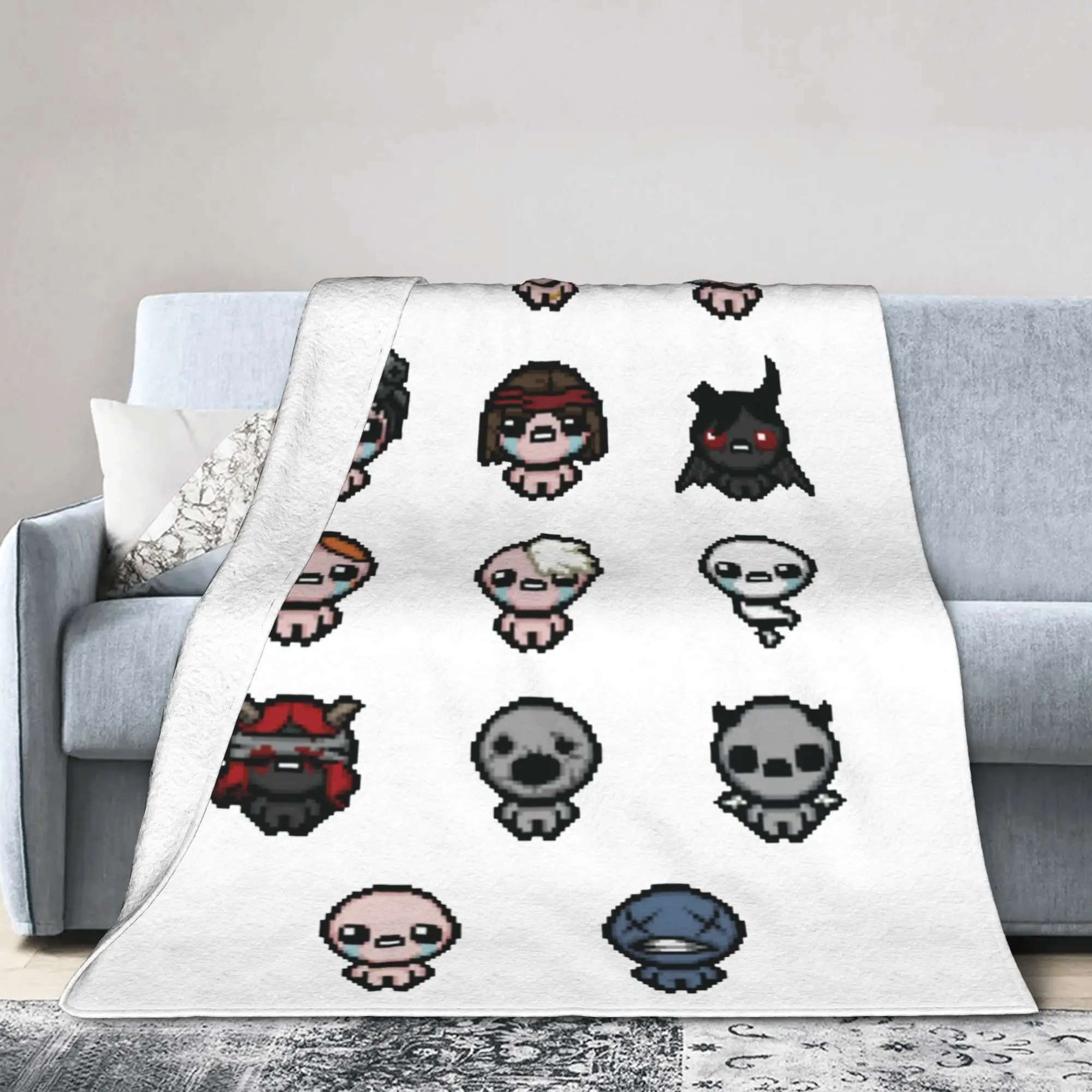 The Binding of Isaac Characters Blankets  Flannel Funny Warm Throw Blanket for Bedroom Autumn/Winter Travel