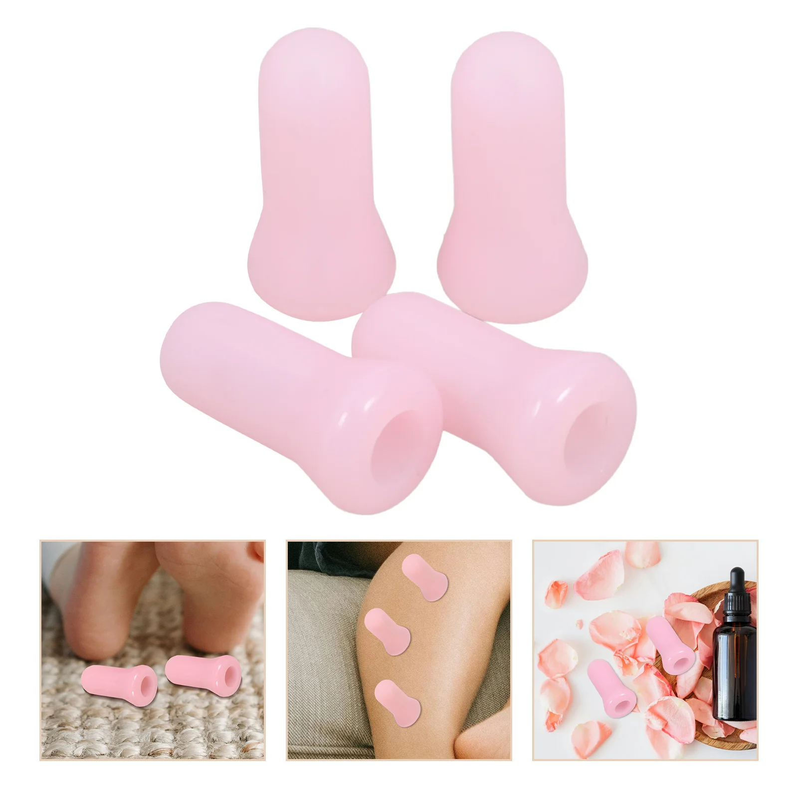 

4Pcs 's Silicone Cupping Tool Body Massage Kit Muscle Cupping Set for Pain Relief Blood Flow Improvement Portable