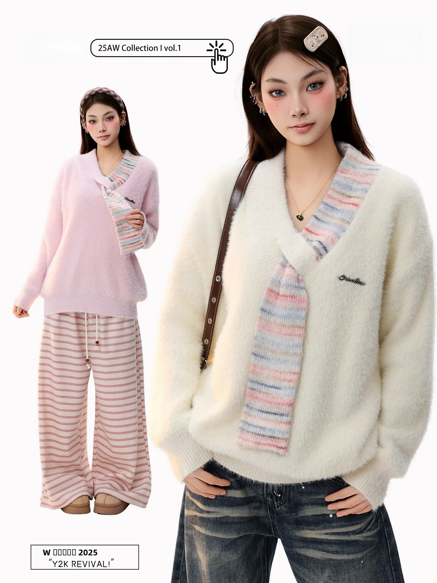 

Теплый женский пуловер PBB с V-образным вырезом, на флисовой подкладке, с шарфом, в американском стиле, для зимы, с эффектом омоложения