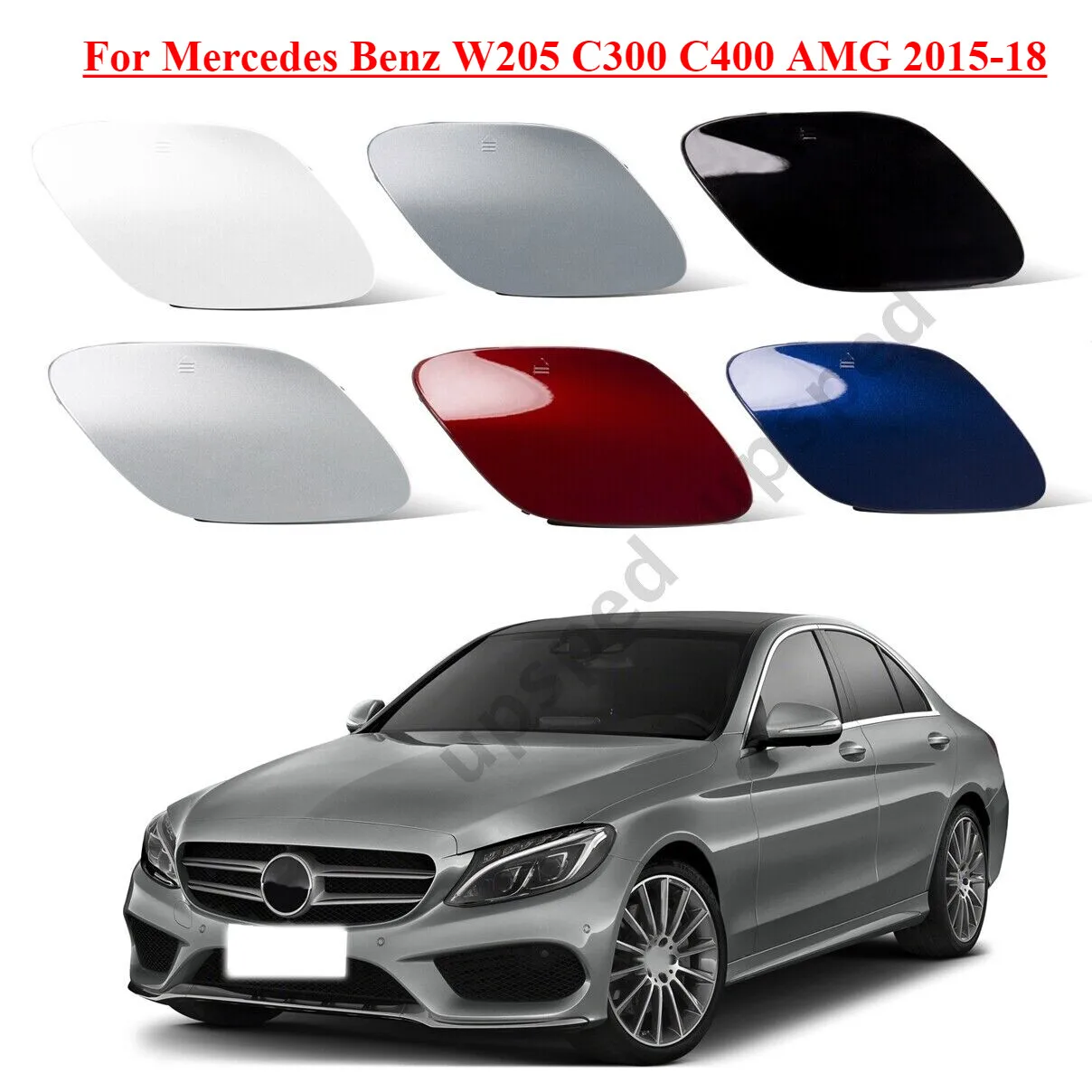 

Front Bumper Tow Eye Hook Cover Cap For Mercedes Benz W205 C300 C400 AMG 2015-18