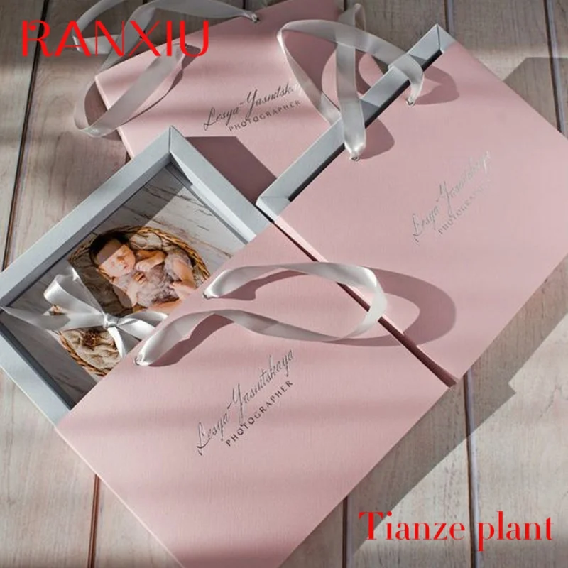 Karton benutzer definierte Logo rosa Ring Seide Schal Luxus Geschenk box Schmuck Verpackung Box Schiebe schublade Box mit Griff