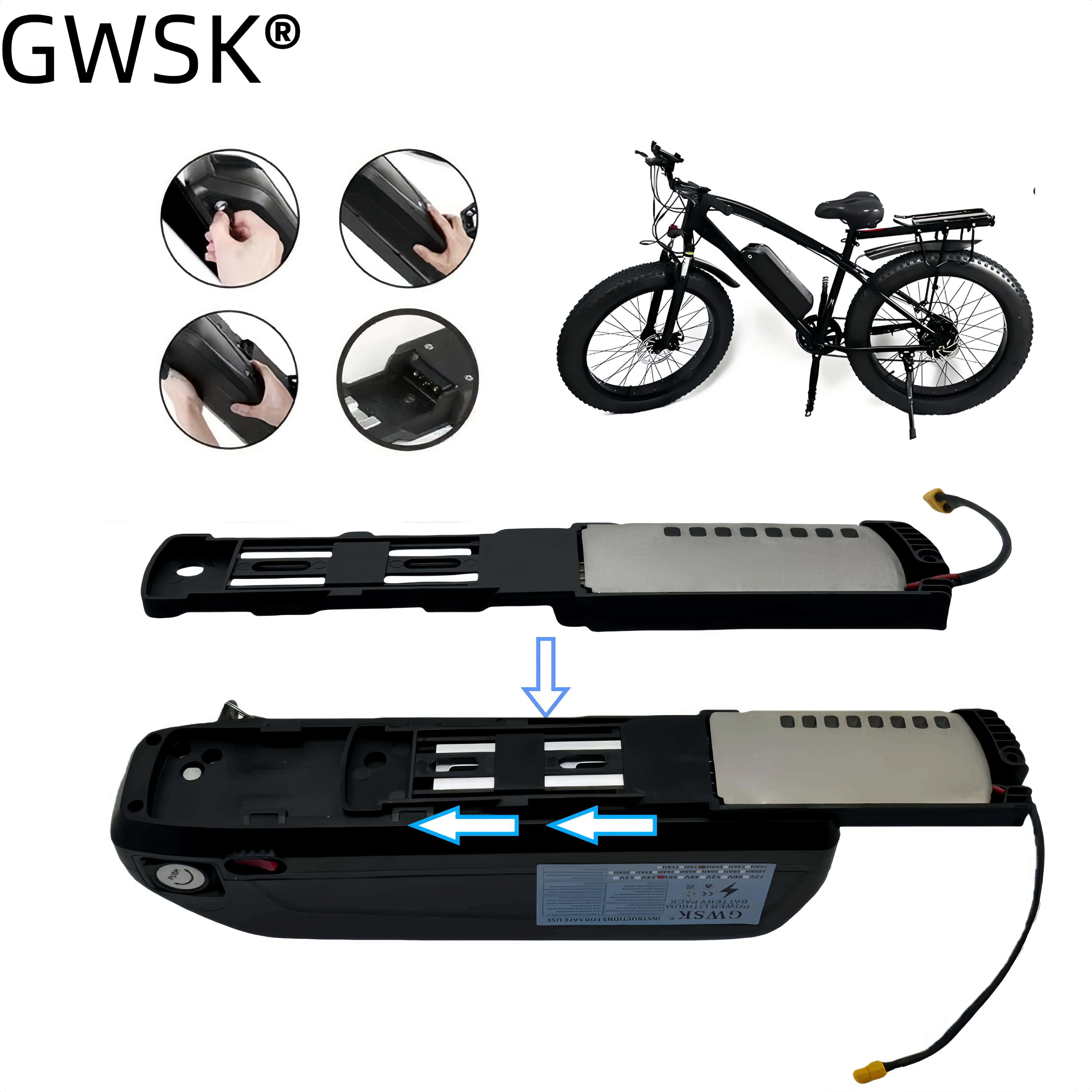 بطارية ليثيوم أيون Hailong 18650 ذات 4 سنون، 48V36V17AH-20AH، + شاحن، سعة حقيقية 100%، تدعم الكشف #4