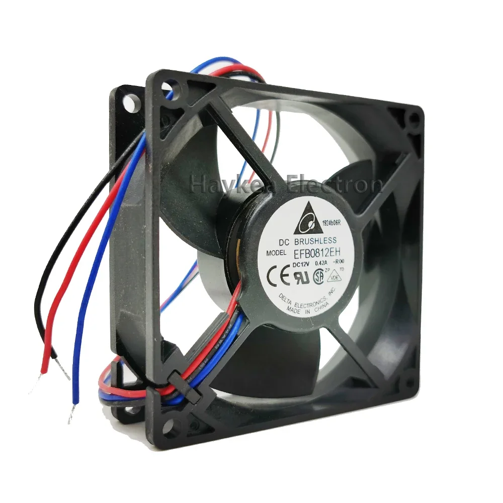 For new 80*80*25mm EFB0812EH-ROO 8025 DC12V radiator fan 0.42A 8CM alarm fan for delta