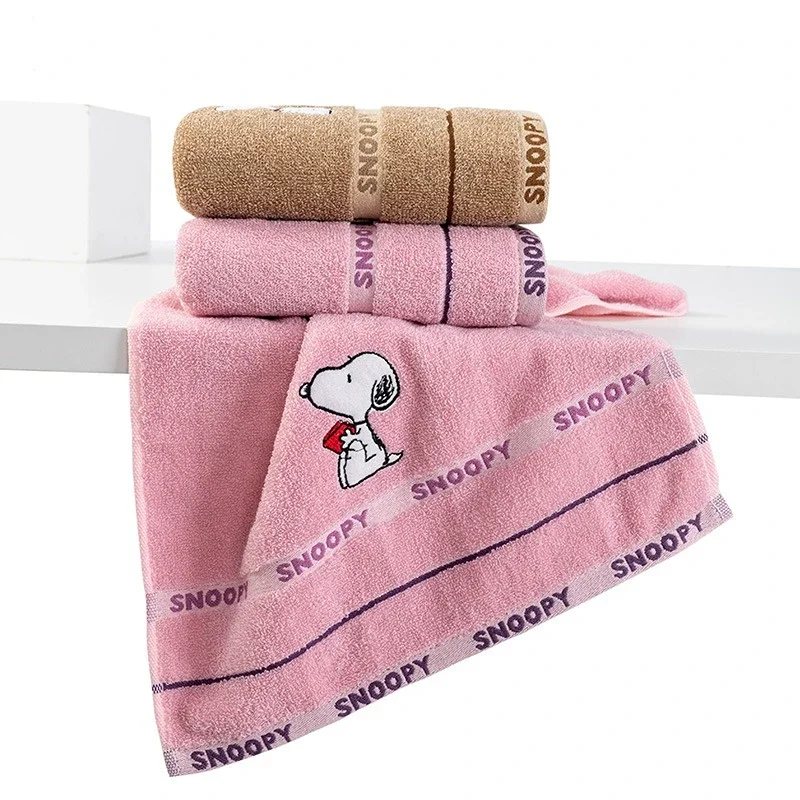 72x34cm Snoopy Thickened cotton Towel Cartoon Children soft affinity face towel Household Absorbent Plush Bath Towel Kid Gift