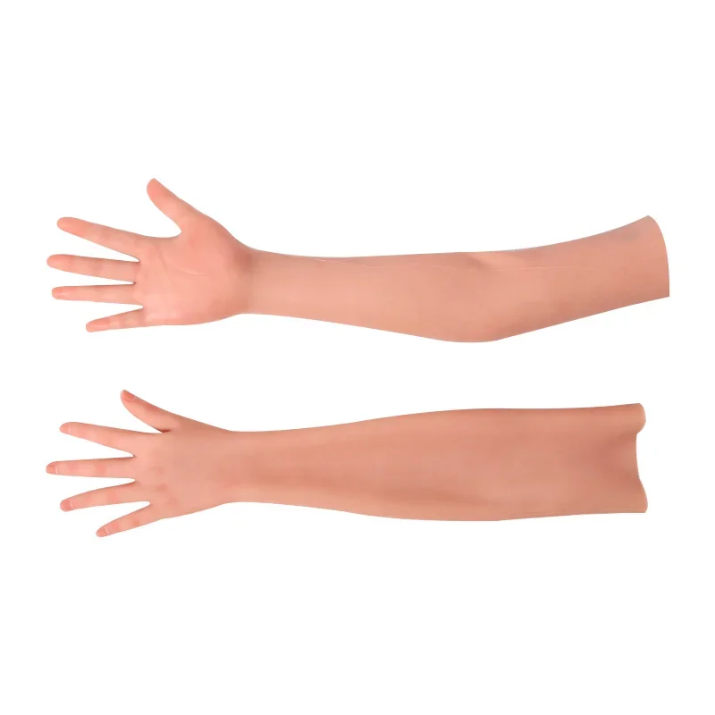 100% Silicone Female Hand Gloves Sleeves Highly Simulated Skin texture Prosthesis Arm Cover Scars for Crossdresser Cosply