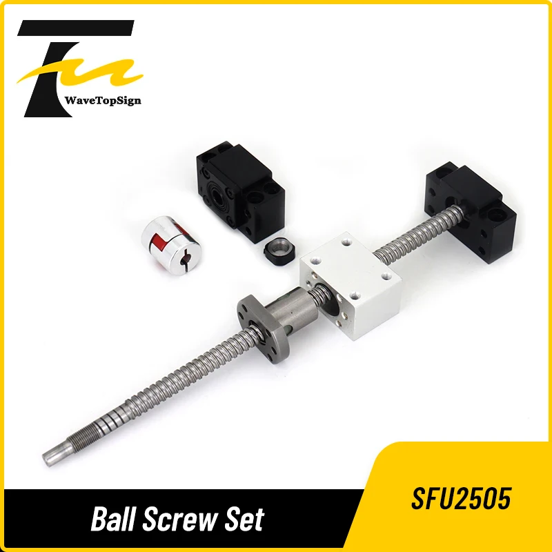 

SFU2505 Ballscrew Set Ball Screw Nut Bk BF20 End Machined Nut Holder Coupling For Cnc 3D Printer