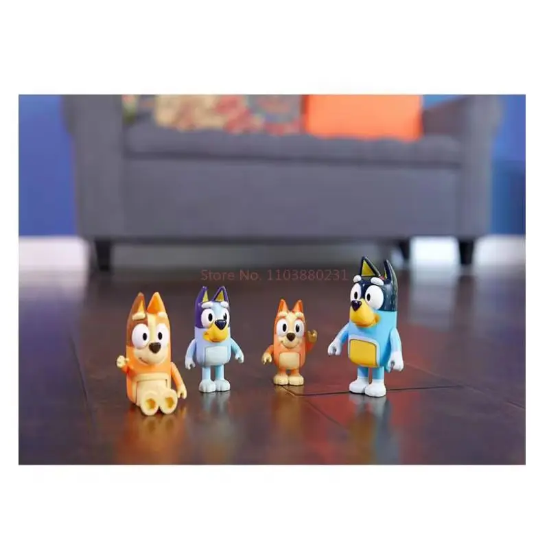 Bluey Family Cartoon Action Figure Toy Pvc Anime Kawaii Figure Colletiable Model Doll For Kids Children Christmas Gifts Ornament