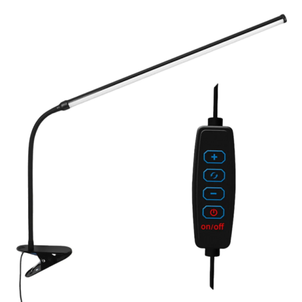目に優しいledクリップ式デスクランプ-3モードカラー-ロングアーム読書学習ライト-柔軟に調整可能な明るさ