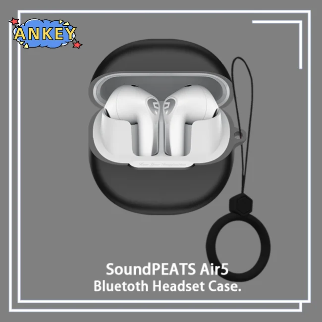 for SoundPEATS Air5 Case Earphone Protective Cover Ring Anti-fall Soft Silicone Wireless Bluetooth Earbuds Carrying