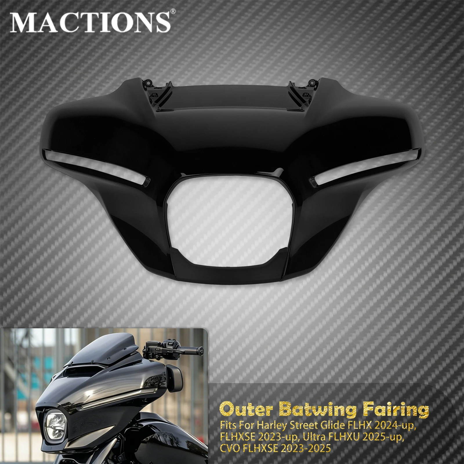 

Motorcycle Outer Batwing Headlight Fairing Cowl Cover Front For Harley Touring Street Glide FLHXSE 23-UP FLHX 24-UP FLHXU 25-UP