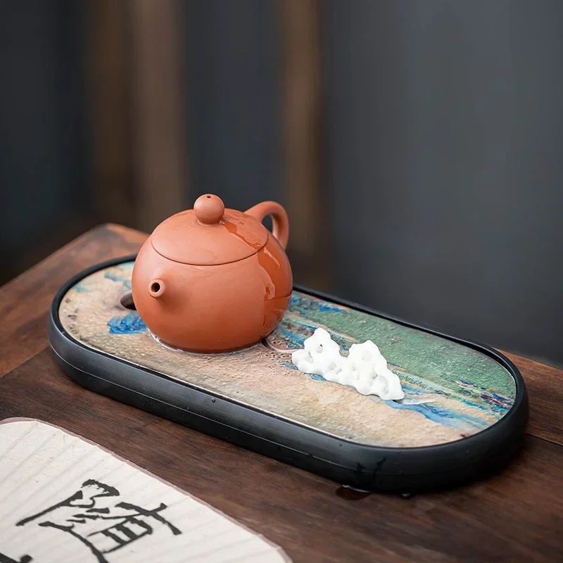 

Color Changing Tea Tray Dry Foam Tray Water Storage Quick Drying Suction Tray Household Small