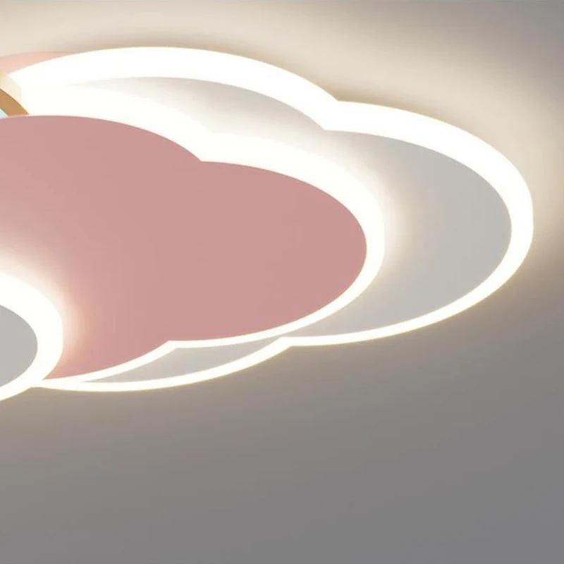 Romantic Rainbow Cloud Ceiling Lamps 50cm 60cm Princess Room Pink Ceiling Light Remote Control Optional Girl Baby Bedroom Lamp