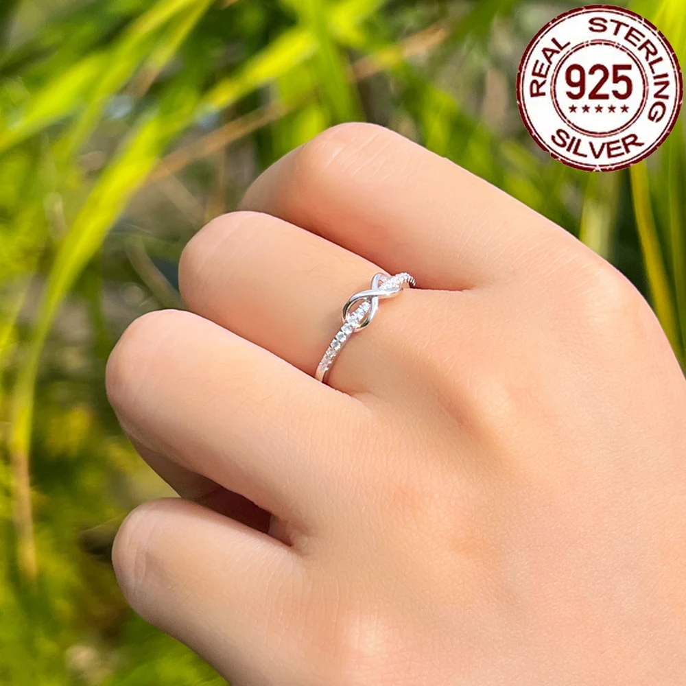 CWWZircons Fine 925 Sterling Silver Twisted Wedding Promise Ring dla kobiet Infinite Design Micro Pave CZ Chic Jewelry Gift SR030 — zdjęcie 4