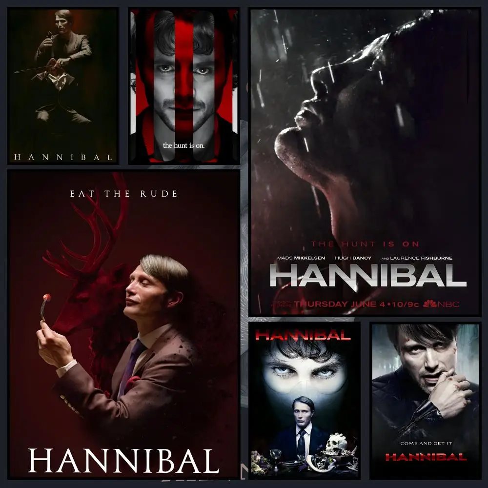 Show H-Hannibal Poster Waterproof PVC Wall Poster, Peel-and-Stick HD Art for Living Room, Bedroom and Shop