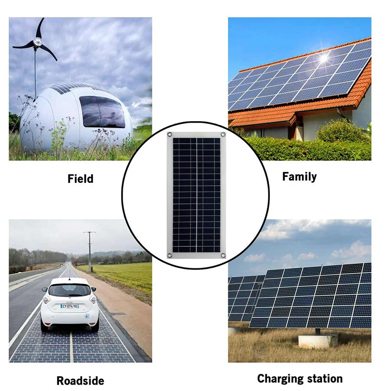 Solar Kit Flexible Solar PV Panels, 10A-60A Controller Modules for Home, Car, RV, Boat and Outdoor Camping