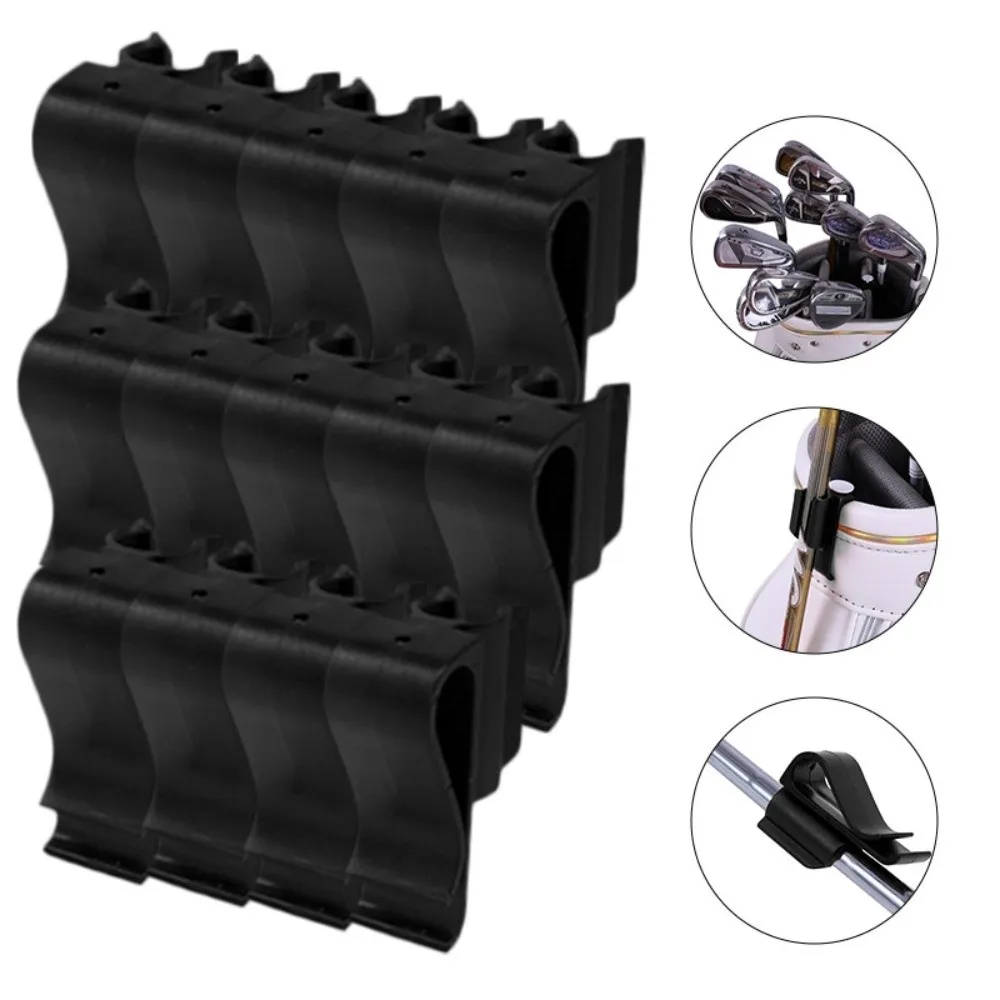 14PCS Plastic Material Golf Club Holder Clip-On Mount Compact Design Club Organizer Clip T-Shaped Pin Black Finish Putter Holder