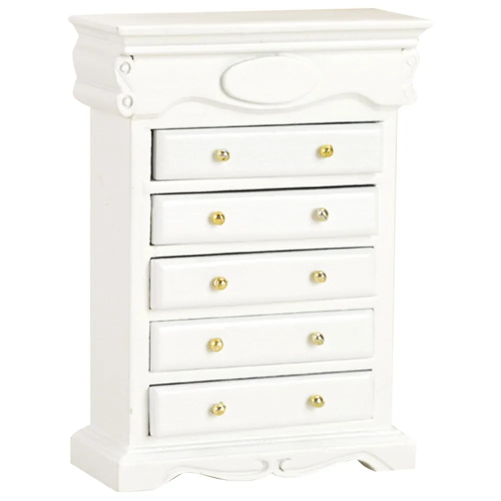 

Mini House Decorative Mini Drawer Cabinet Wood Material Miniature Furniture Multi Use Home Scene Landscape Accessory Wear